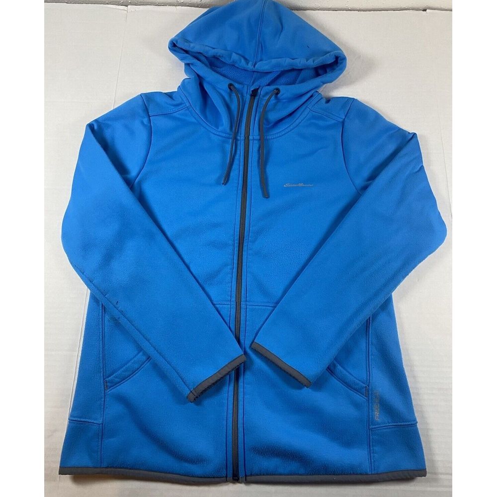 Eddie Bauer FreeHeat Womens Full Zip Long Sleeve Blue Hoodie Jacket Size Large‎
